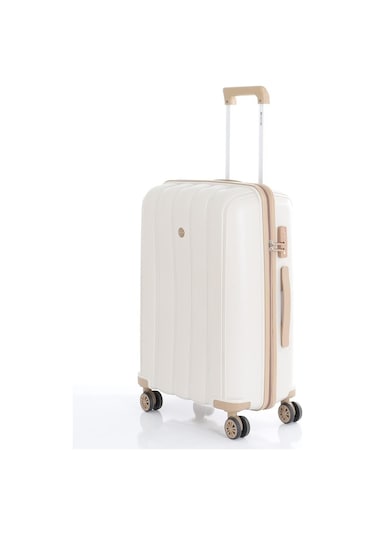 Polipropilen 4'lü Valiz Seti V305 Beyaz - Kahverengi