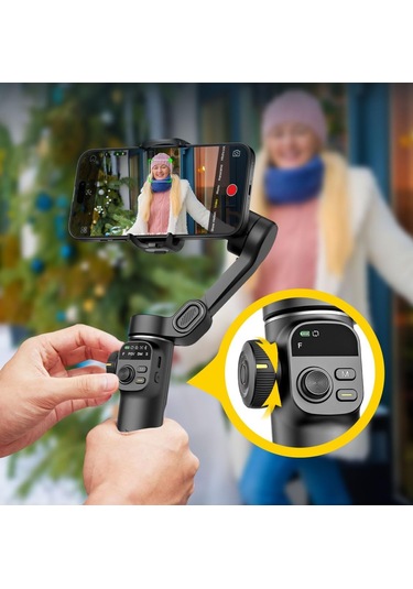 Akıllı Telefon Gimbal Stabilizer - 3 Eksen Video Sabitleyici - Vlog Kamera Stabilizer-tripod