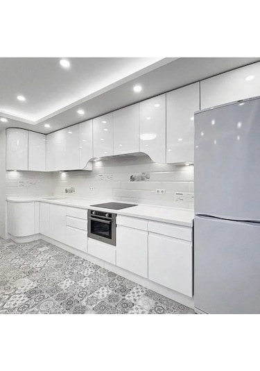 100x50cm Parlak Beyaz Yapışkanlı Folyo Mutfak Dolap Ve Mobilya Ka