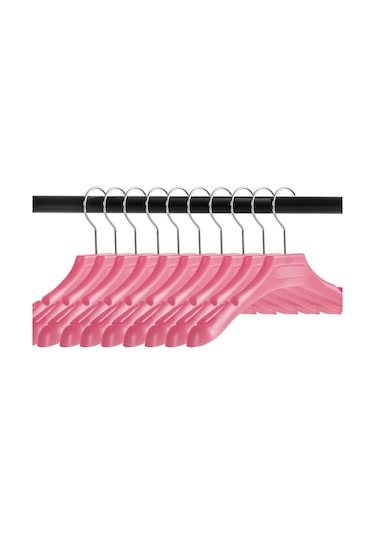 Çocuk PEMBE Elbise Mont Askısı 10 Adet Paketli 30 Cm Çocuk Askı Pembe