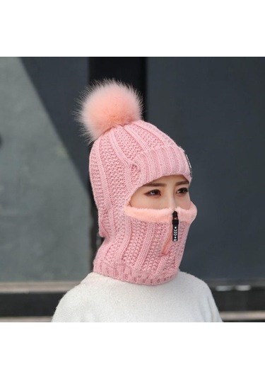 Suntek Kadınlar Kış Şapka Eşarp Bere Kapaklar Kız Pembe Pembe