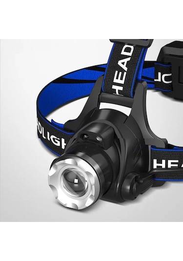 Techtic 6000 Lümen Şarjlı Kamp Balıkçı Feneri Kafa Lambası Beyaz