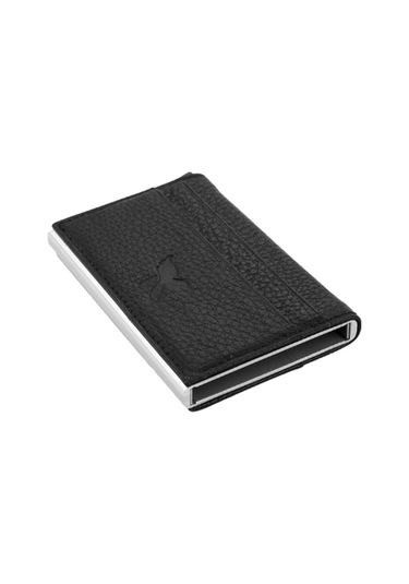 Karali Hakiki Deri Kartlık Siyah K578-1 Siyah