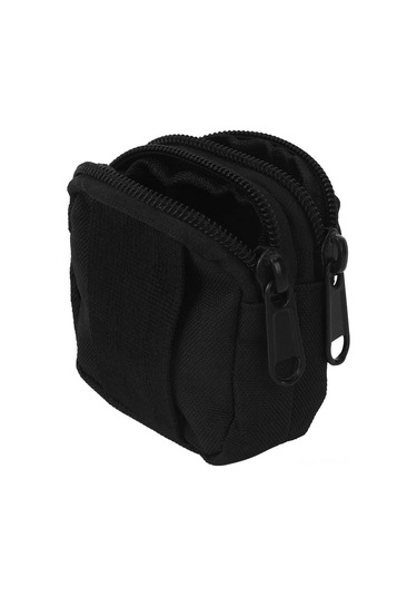 Geeksen Siyah Çift Cüzdanlı Nylon Su Geçirmez Outdoor Molle Sistemi Çok Amaçlı Taşınabilir Unisex Saklama Çantası Siyah