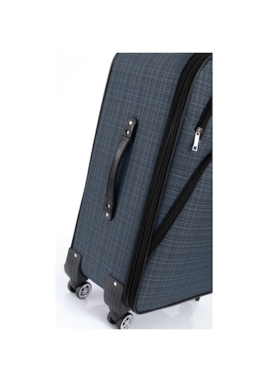 Gedox 3'Lü Valiz Seti 4 Teker Kumaş Valiz Lacivert 1081