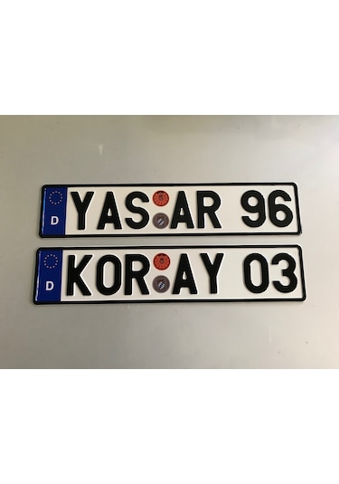 Alman Plaka, Dekor Plaka, Sarı Plaka, Süs Plakası, Yabancı Plaka