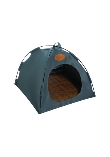 Vkemall Küçük Evcil Hayvanlar İçin Çok Boyutlu Katlanabilir Dış Mekan Çadırı, Kedi Köpek Uyku Yeri, Gri Renk, Yastık Dahil M