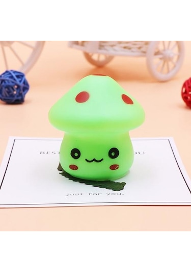 Sarı Gece Lambası Fantastik Sevimli Vinil Mantar Masa Dekoru İçin Led Işık Sarı