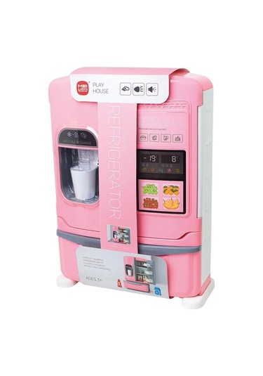 Pilli Işıklı Büyük Boy Oyuncak Buzdolabı Evcilik Oyun Seti Duman Efektli 3 Kapılı