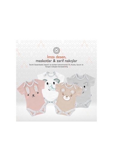 Gezenbebe Hero Bebekler İçin Nakışlı Kısa Kol Body 001