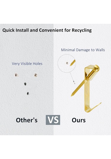 Jeehugo Altın Renkli Duvar Çerçeve Demiri Kanca Seti - 30 Adet 30lb + 20 Adet 50lb Çivi İle Tamamlanmış Toplam 50 Set Diğer