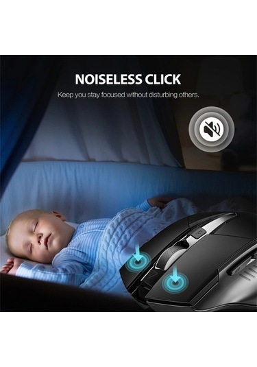 Prestigegoods Inphıc F1 Kablosuz Fare 1600 Dpı 6 Tuşlar Tip-c Şarj Edilebilir Sessiz Oyun Mouse Ev Ofis İçin DR6