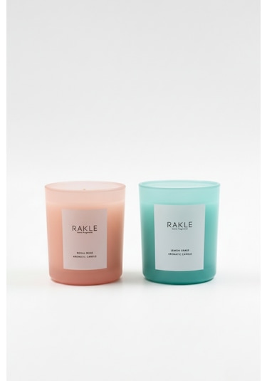 Rakle Basic Soft 2'li Mum Seti Yeşil - Pembe 120 Gr Renkli
