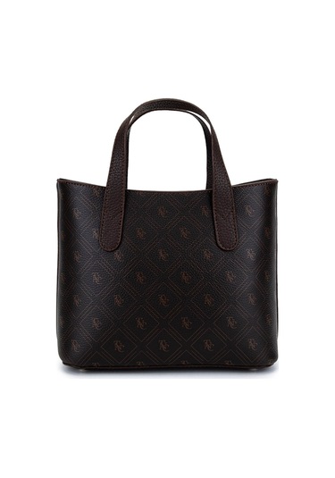 Tamer Tanca Kadın Suni Deri Kahverengi Desen El Çantası 743 2342 Erk Cnt Sk25-26 Kahve Gfrj Kahverengi