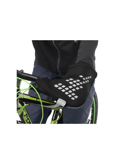 Xindoker Sbr Ve Spandex Mont Bisiklet Eldiveni - Yansıtıcı Bantlı, Rüzgar Ve Soğuk Korumalı, 205g Ağırlık Siyah