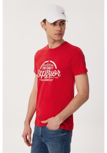 Lee Cooper Joseph Erkek O Yaka T Shırt Kırmızı 16112 Kırmızı