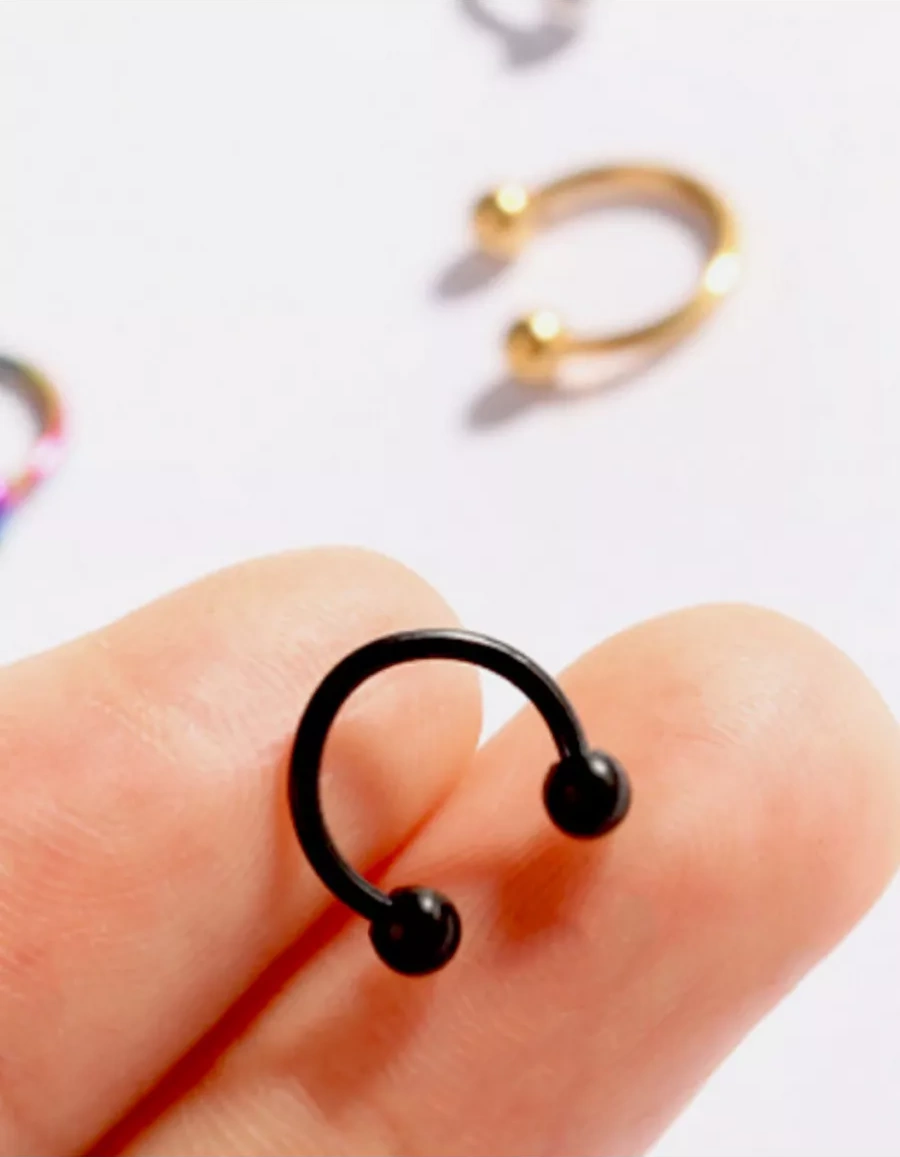 Propirsing Septum İçin Dairesel Burun Piercingi 152459275 Siyah