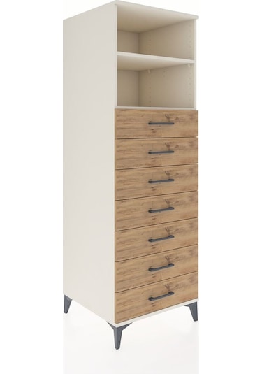 Kronos Dolap 2 Raflı 7 Çekmeceli 60x59x182 Aytaşı-çam Aytaşı