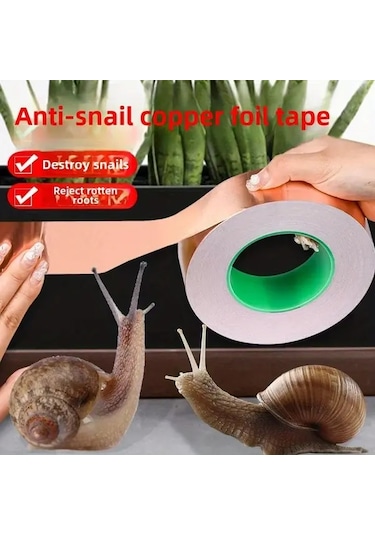 Sunshine011 Bahçe Salyangoz Önleyici 2cm Bakır Folyo Bant - Çiçek Ve Bitki Koruma, Elektriksiz