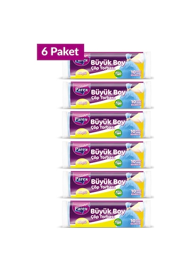 Güçlü Çöp Torbası Büyük Boy 10'lu 65 X 80 Cm 6 Paket