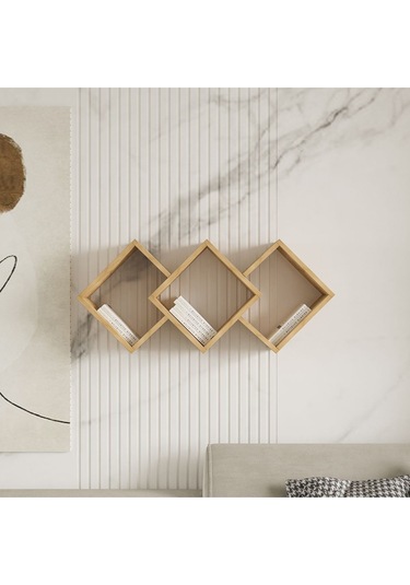 Galaxy Duvar Rafı Ahşap Siyah - Safir Meşe Safir Meşe