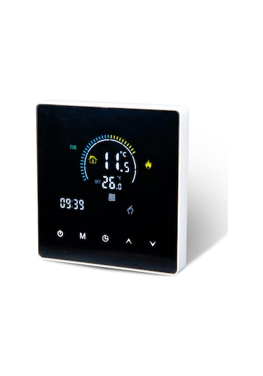 Geeksen Akıllı Isıtıcı Kontrolörü K2h16a - Lcd Dokunmatik Ekran, 7 Gün Programlanabilir, 6 Zaman Aralığı, Çocuk Kilidi, Cam Paneli, Sıcaklık Gösterimi