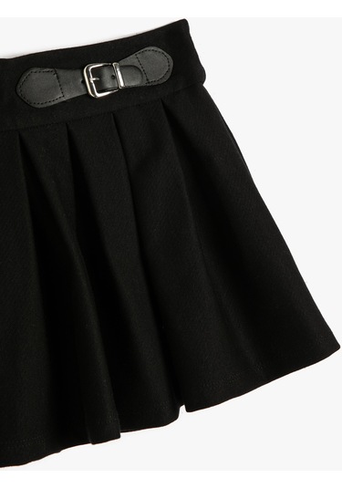 Koton Etek Pileli Toka Detaylı Pamuklu Siyah 4wkg70009ak 4WKG70009AK999 Siyah