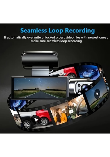 Xuweiwei Dual Kamera Araba Kamerası 1080p On 480p Iç Görüş Ir Gece Görüşü Döngü Kayıt M8 32g Card