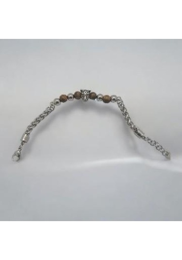 Leopar Figürlü Özel Tasarım Erkek Bileklik - Kadın Kahverengi