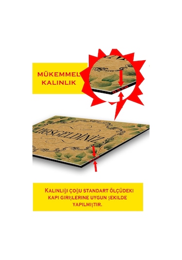 Tavuskuşu İç Ve Dış Mekan Çok Amaçlı Dekoratif Kapı Önü Paspası 45x70