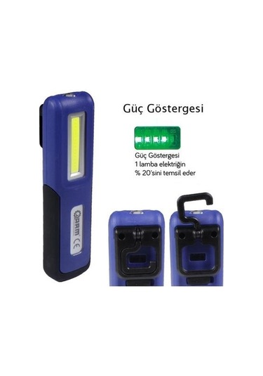 Arm Esen99 Şarjlı Led El Lambası Mıknatıslı Fener 3W 240Lumen N11.1656 Mavi