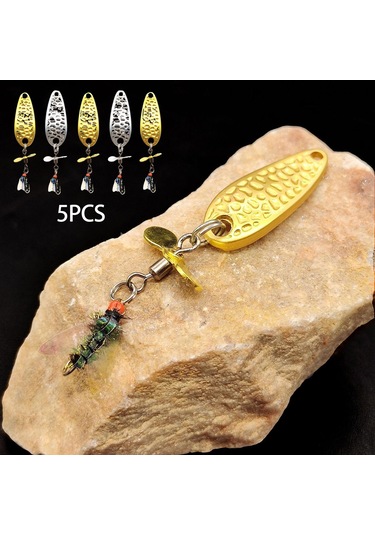 Homyl 5 Adet Fly Fishing Sinekler 5g-payetler-55x12.7mm