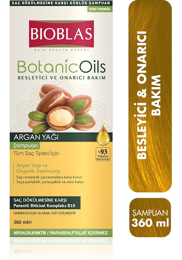 Bioblas Botanic Oils Argan Şampuan 360 Ml Besleyici, Onarıcı, Argan Yağı