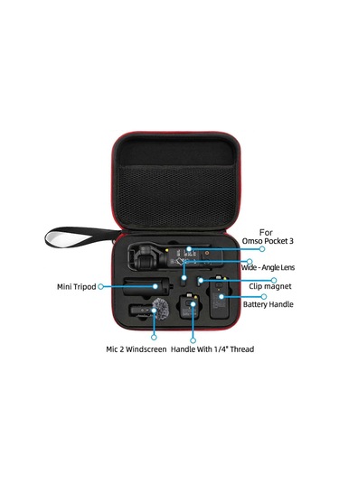 Osmo Pocket 3 Saklama Çantası Darbeye Dayanıklı Sert Kılıf, Askılı, Kamera Ve Diğer Aksesuarlar İçin Uygun Taşınabilir Koruma Kutusu, Pocket 3 Siyah Video Kamera Aksesuarları Diğer