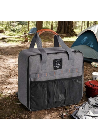 Suntek Kamp Sobası Taşıma Çantası Grill Tailgating Barbekü Gri