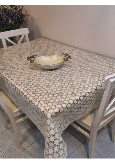 Ithal Pvc Muşamba - Desenli Silinebilir Masa Örtüsü 07iz07 Kahverengi