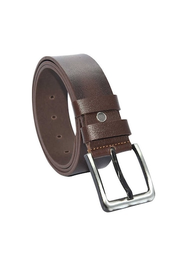 Süzer Deri Kahverengi Hakiki Deri Düz Renk 4.5 Cm.lik Spor Kemer - Tek Katmanlı Manda Derisi - 509-düz-21sb 001