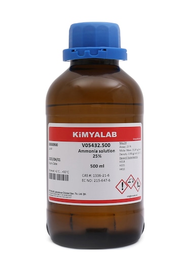 Amonyak - Amonyum Hidroksit %25 - Ammonium Hydroxide 500 ML