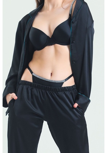 Magic Form 369 Kadın Bedeni Ayarlanabilir Taşlı String Külot-siyah Siyah