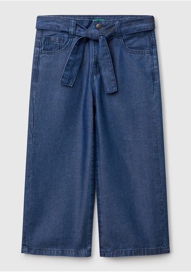 Benetton Kız Bebek Denim Pantolon Mavi