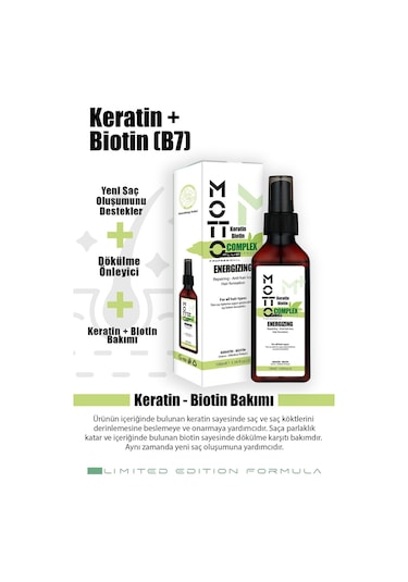 Motto Plus  Keratin Biotin Özlü Dökülme Karşıtı Ve Saç Yoğunlaştırıcı Üst Düzey Bakım Yağı 100 ML