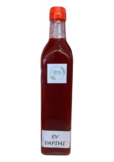 Ev Yapımı Kızılcık Özü Cam Şişe 700 G