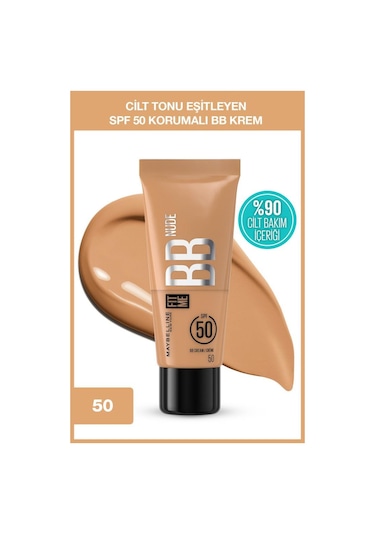 Fit Me Nude Cilt Bakımı Etkili Nemlendirici Spf50 Bb Krem - 50 3600531712808-10784