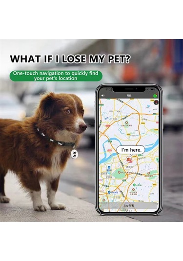 Anjiexun Evcil Hayvan Anti Kayıp Gps İzleyici Bluetooth Akıllı Su Geçirmez Konum Belirleyici,köpek
