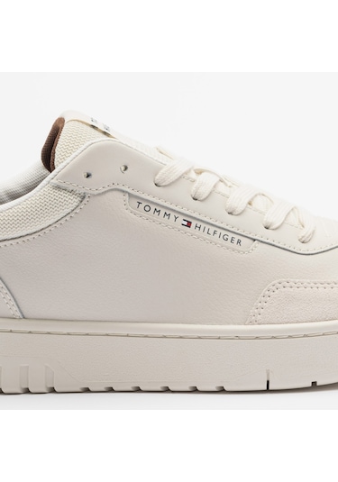 Tommy Hilfiger Deri Logolu Erkek Bej Sneaker Fm0fm05467 Bej