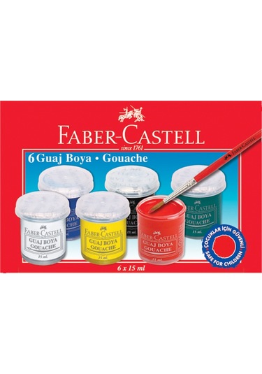 Faber-Castell Guaj Boya 6 Renk 15 ML 5170 160400 Çok Renkli