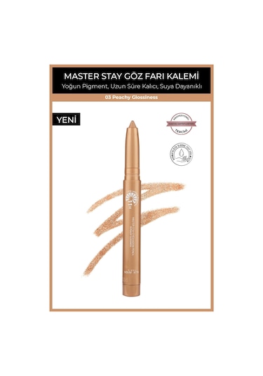 Alix Avien Suya Dayanıklı 11 Saat Kalıcı Yoğun Pigmentli Kremsi Göz Kalem Farı Master Stay 03 Peachy Gloss
