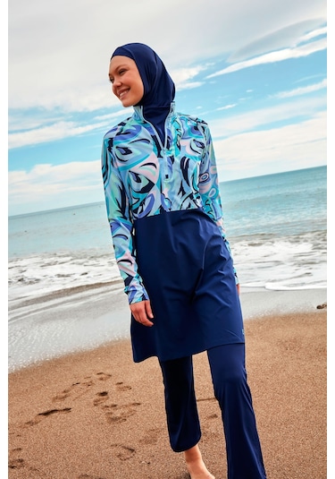 Marina M2498 Tam Kapalı Tesettür Mayo-lacivert Lacivert