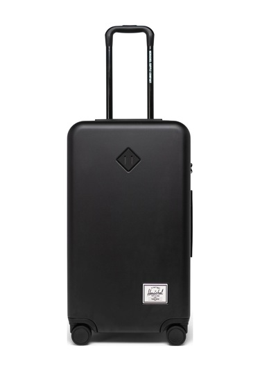 Herschel Heritage Hardshell El Bagajı - Orta Boy Tekerlekli Bavul - Darbelere Karşı Dayanıklı Kabin Valizi Siyah