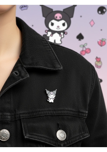 Kuromi & Hello Kitty Lisanslı Yaka Pini